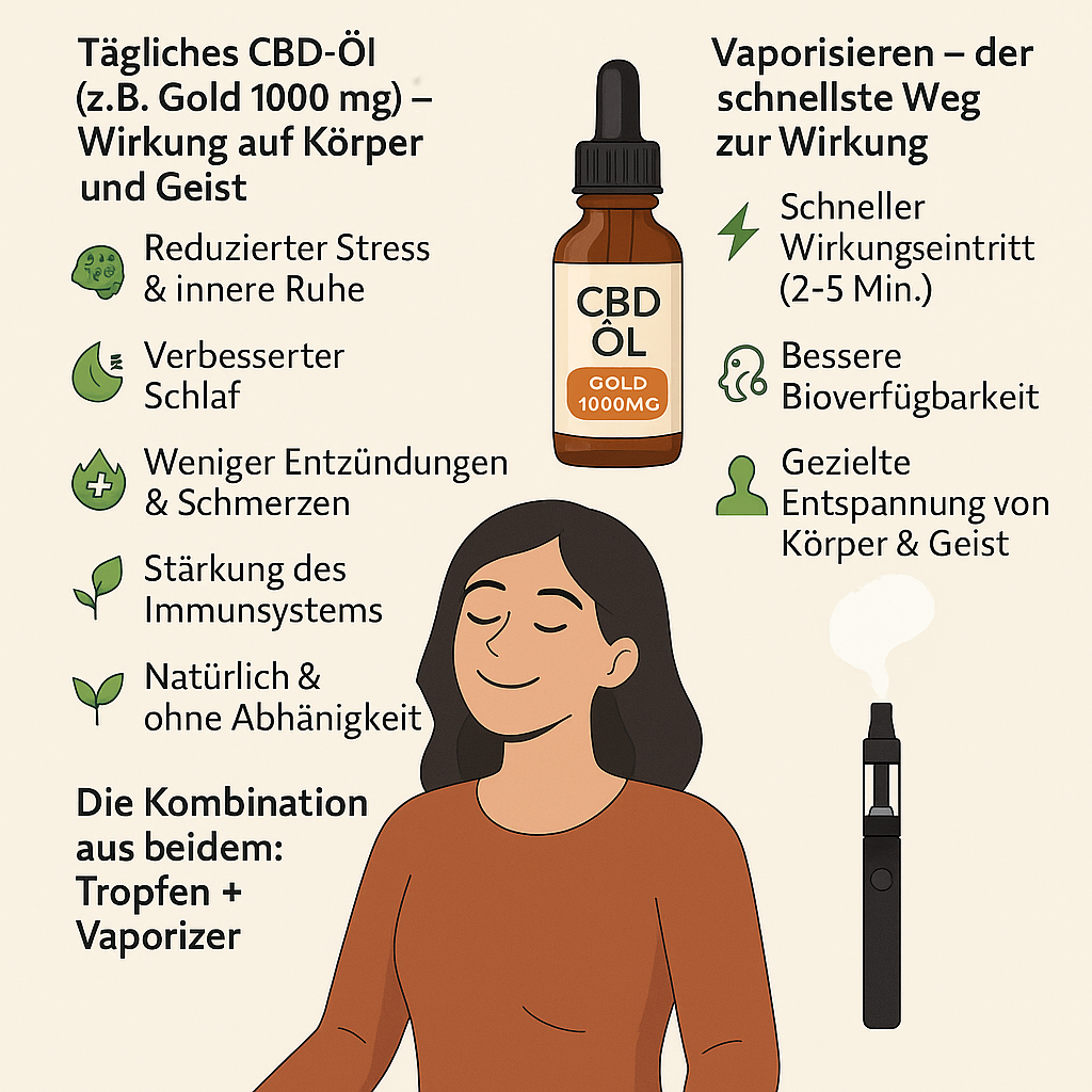🌿 CBD täglich einnehmen & inhalieren – Warum dein Körper davon profitiert?