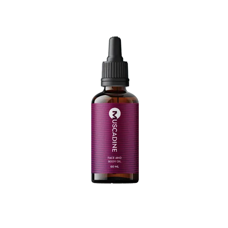 Muscadine Gesichts- und Körperöl 60ml, natürliche Hautpflege mit Antioxidantien, ideal für Gesichtspflege und Anti-Aging.